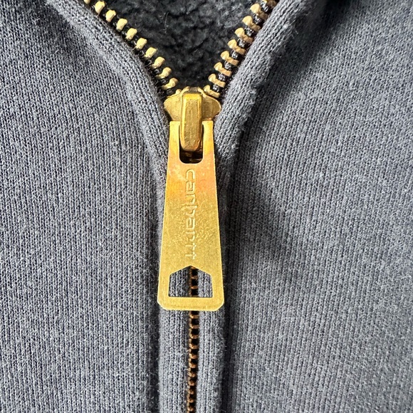Carhartt Original Fit Zip Up Hoodie Gray Black Sweatshirt Small - Picture 3 of 6